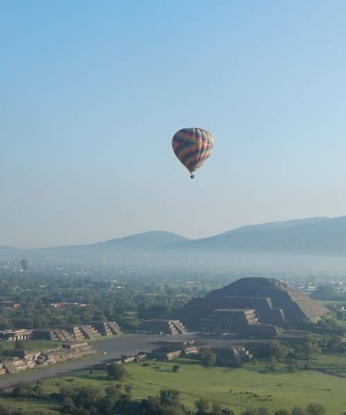 Teotihuacan vol Mexique montgolfière
