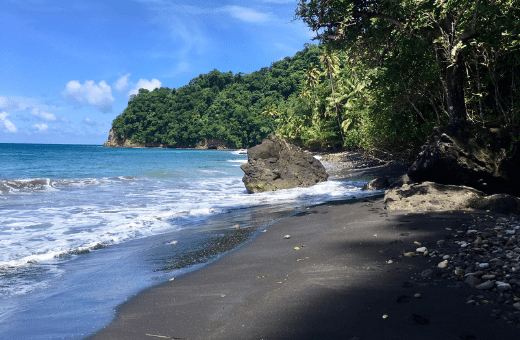 anse couleuvre plages des antilles plage authentique Martinique sable noir sauvage aux caraïbes